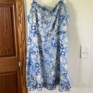 Blue Floral Mini Dress - Like New!